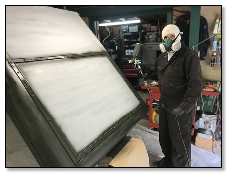 Painting Forest Green on the Cab Closure